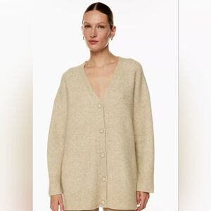 Aritzia Babaton Women's Oversized Cream Cardigan Sweater. Merino Wool. Size S